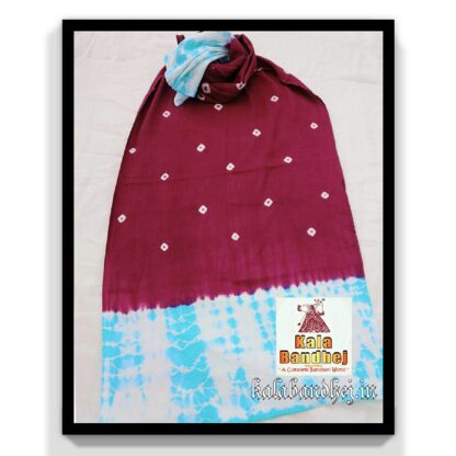 Cotton Stole Designer Stoles Scarf In Shibori Tie Dye Bandhani Pattern 03 Bandhani