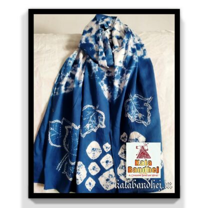 Cotton Stole Designer Stoles Scarf In Shibori Tie Dye Bandhani Pattern 28 Bandhani