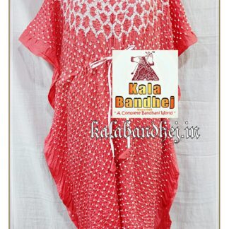 Black Red Bandhani Dress Material In Pure Gaji Silk Designer Bandhani
