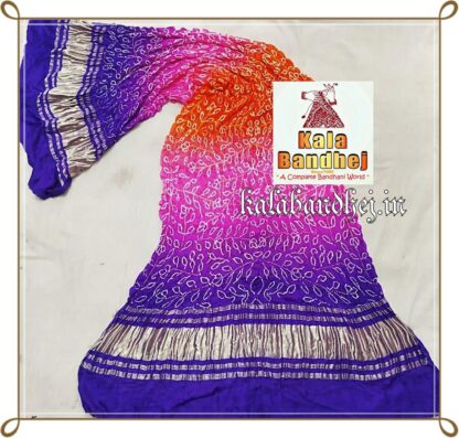 Shaded Bandhani Dupatta Designer In Pure Gaji Silk Bandhani