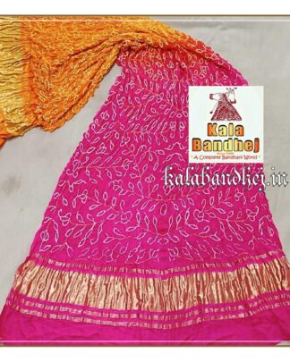 Shaded Bandhani Dupatta Designer In Pure Gaji Silk Bandhani