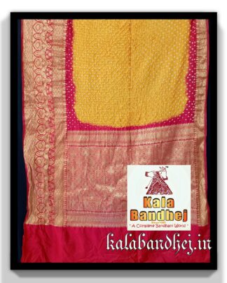 Mango-Red Saree Kanjivaram Bandhani In Pure Silk Bandhani