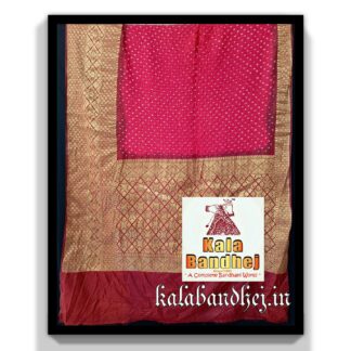 Mango-Red Saree Kanjivaram Bandhani In Pure Silk Bandhani