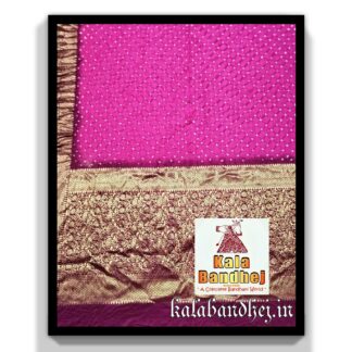 Pink-Red Saree Kanjivaram Bandhani In Pure Silk Bandhani