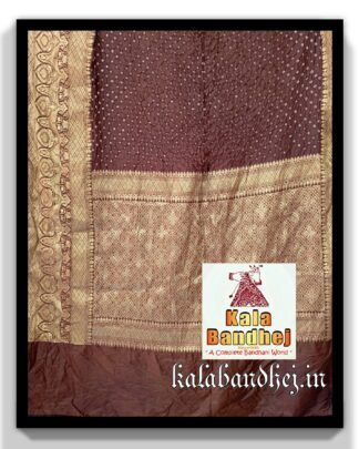 Brown Saree Kanjivaram Bandhani In Pure Silk Bandhani