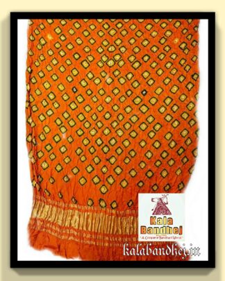 Orange Bandhani Dupatta Modal Silk Bandhani