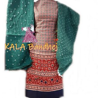 Ajrak Staple Silk Bandhani Cotton Dress Material Dress Materials