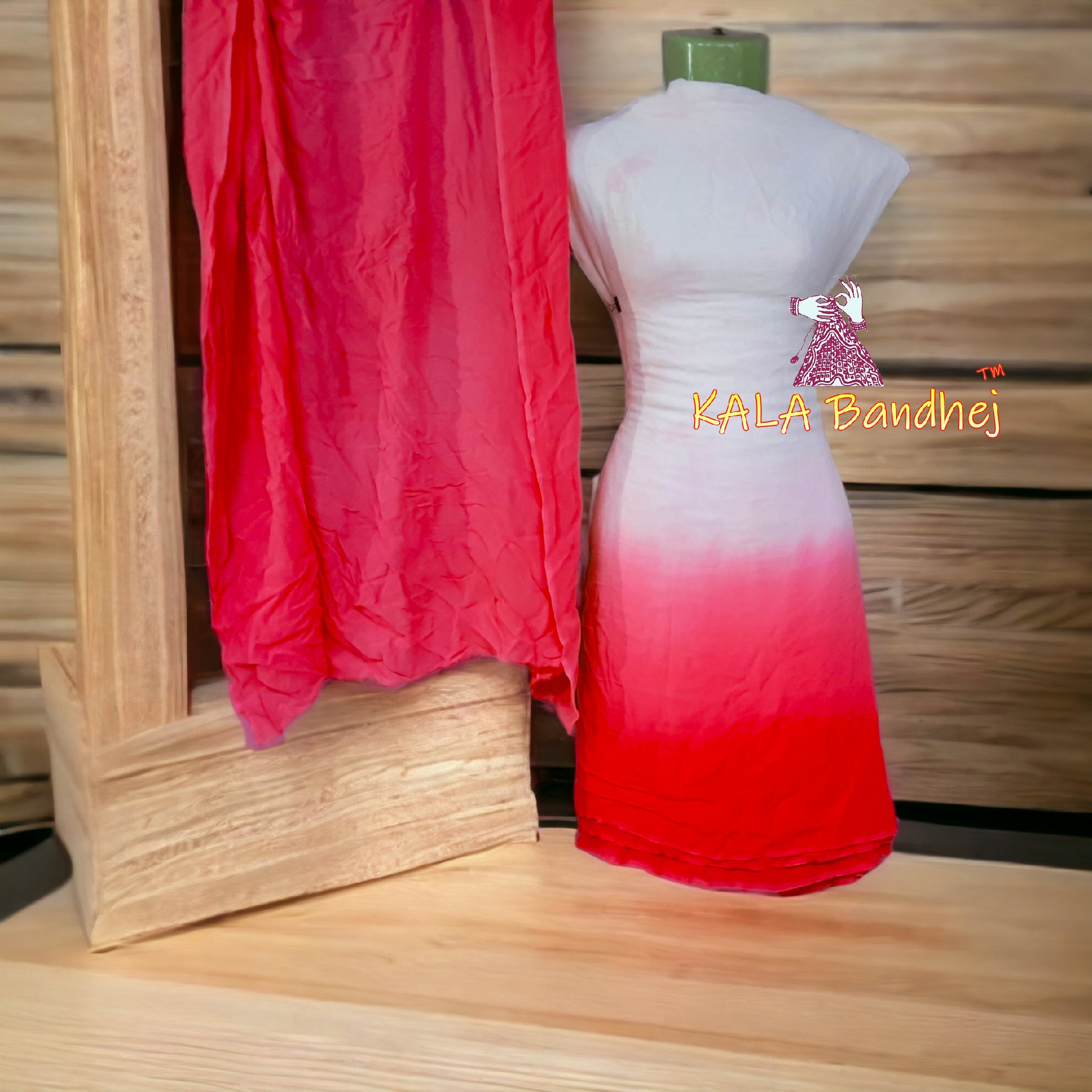 Red Plain Dress Material Pure ModalSilk Dress Materials