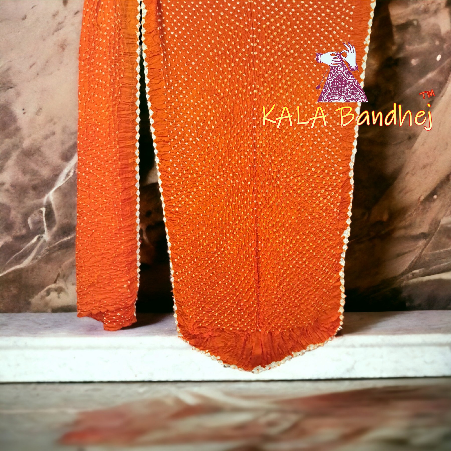 Orange Dani Bandhani Saree Pure Modal Silk Bandhani Saree