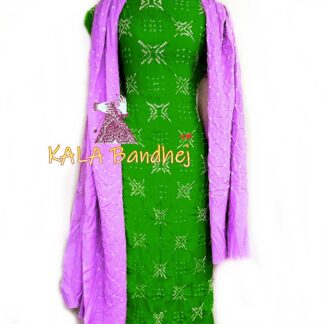 Pink Shade Crepe Silk Bandhani DressMaterial Crepe Silk Suit