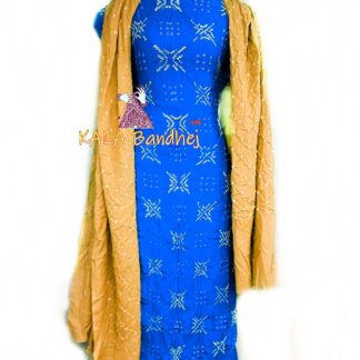 Royal – Gold Crepe Silk Bandhani DressMaterial Crepe Silk Suit