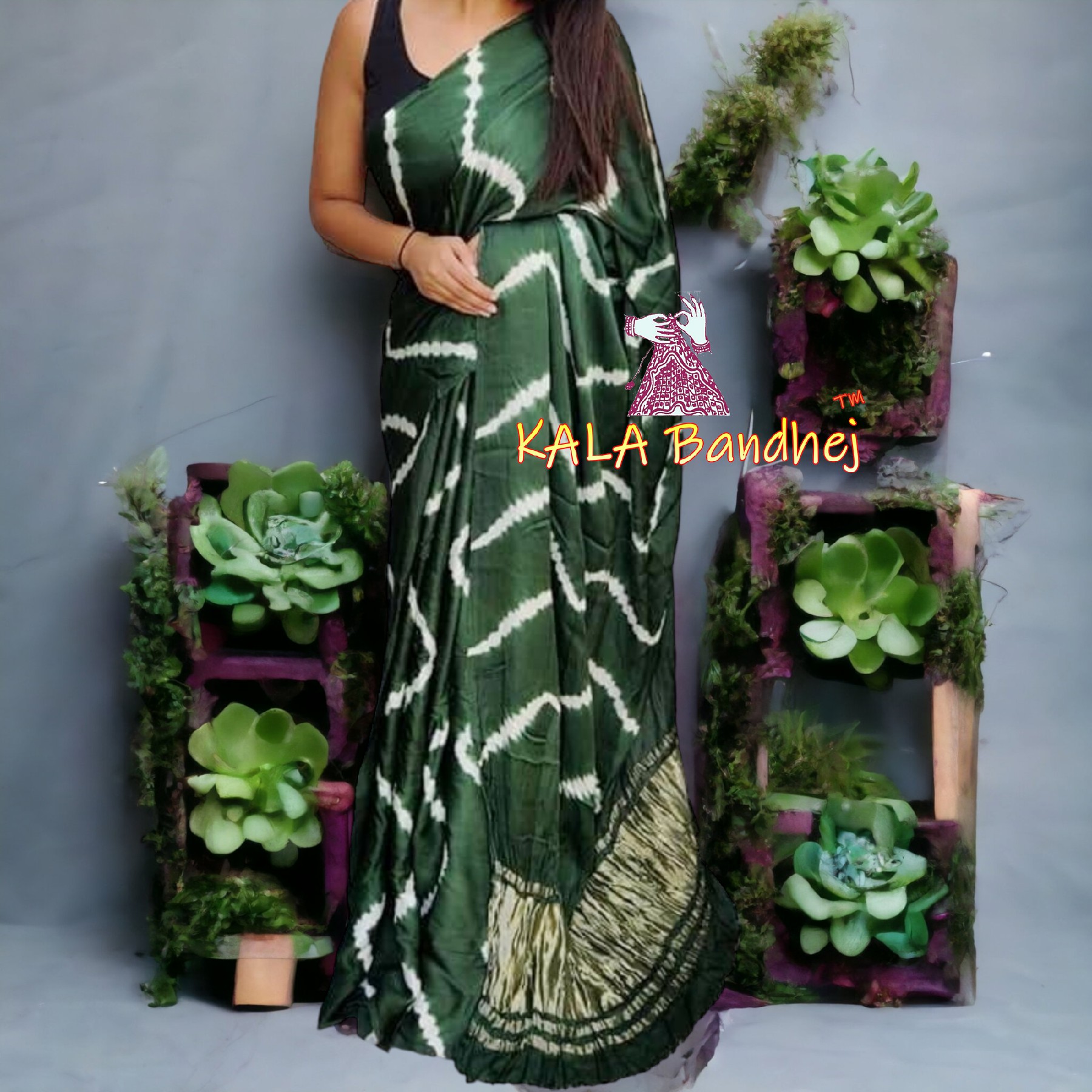 Mehendi Shibori Leheriya Saree Pure Modal Silk Explore