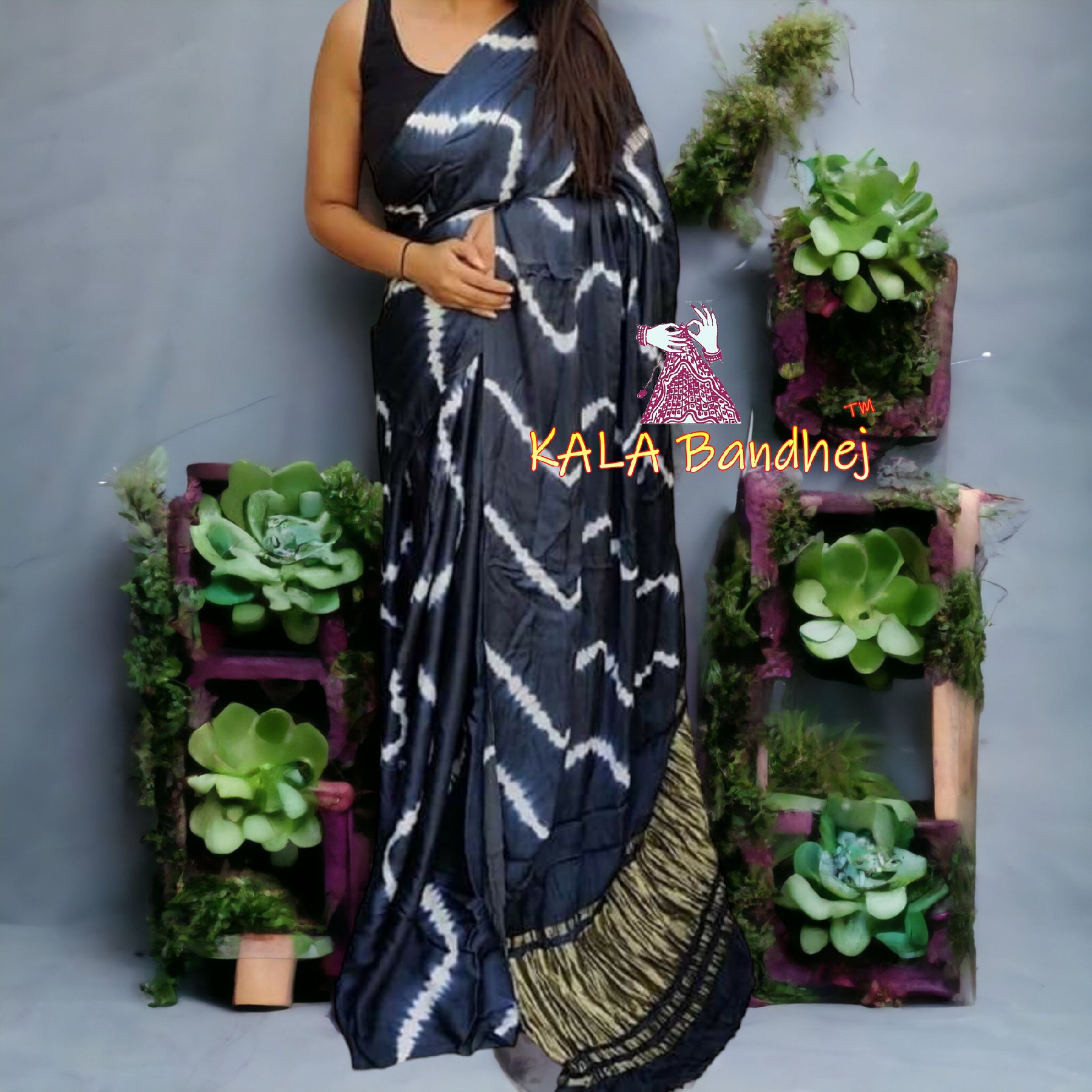 Grey Shibori Leheriya Saree Pure Modal Silk Explore