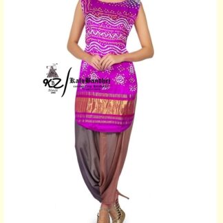 Purple Gaji Silk Patiala Suit Dress Materials