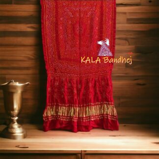 Black Red Georgette Silk Bandhani Banarasi Dress Material Banarasi Bandhani Dress