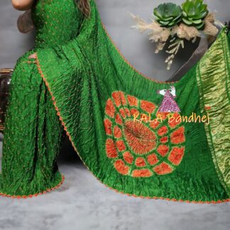 Red Shibori Bandhani Saree Pure Modal Silk Bandhani Saree