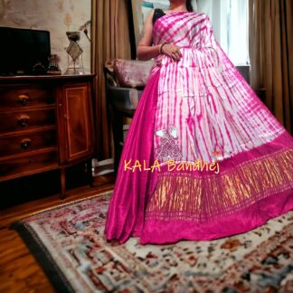 Pink Shibori Saree Pure Modal Silk Tie Dye Explore
